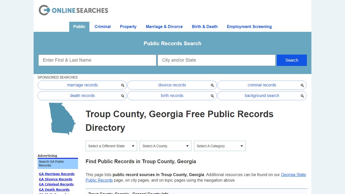 Troup County, Georgia Public Records Directory