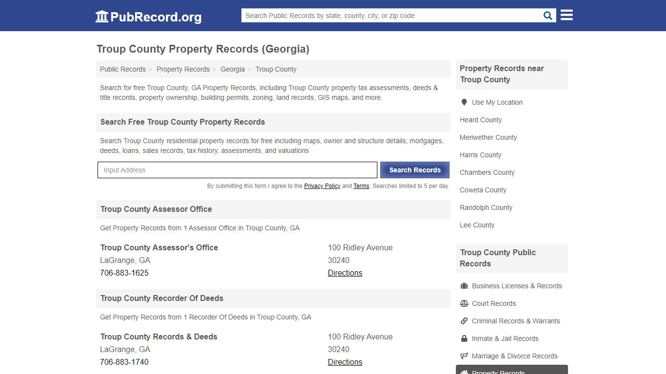 Troup County Property Records (Georgia) - Public Record