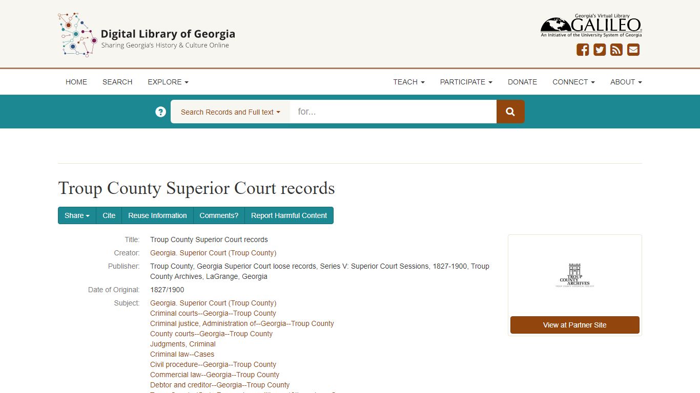 Troup County Superior Court records - Digital Library of ...